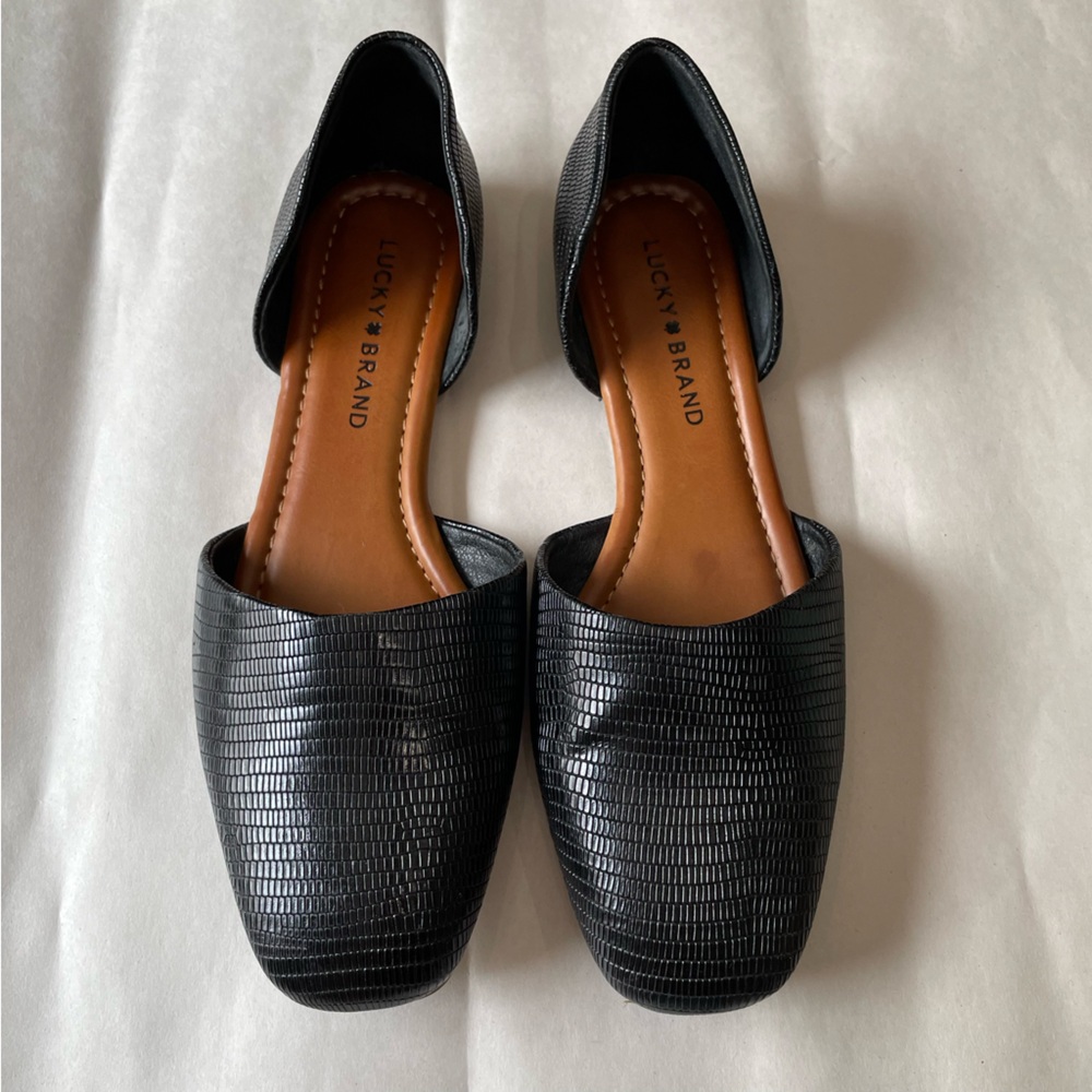Lucky Brand Drowe Black Ballet Sandals Size 7